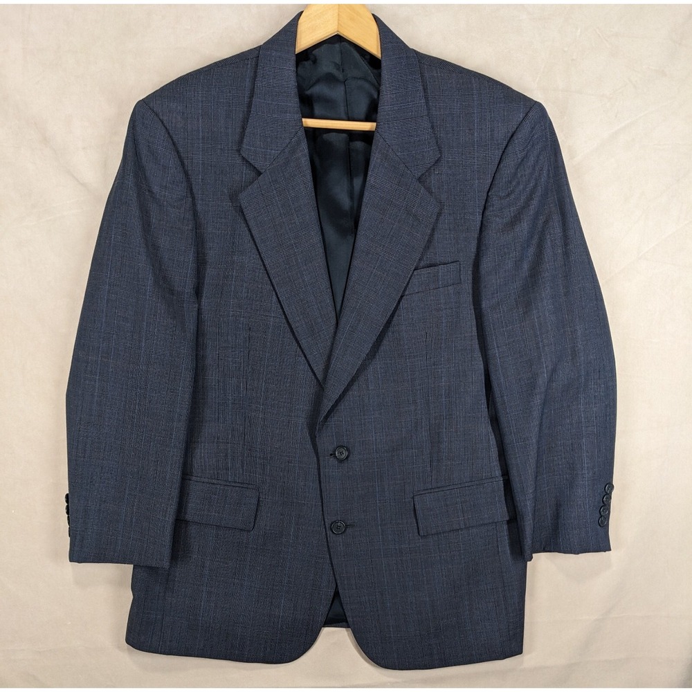 JOS A BANK 42 MENS SPORT COAT EXECUTIVE COLLECTION PLAID GRAY 44" CHEST